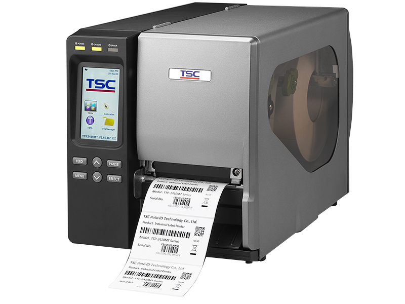 TSC MT Range Thermal Transfer Printer TSC MT Range of thermal transfer printers printing black and white label