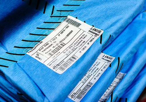 Asset tracking label on medical equipment