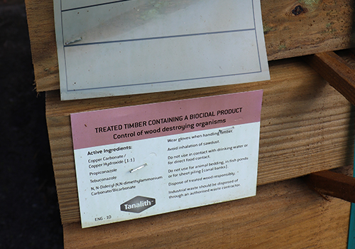 Timber Treatment Label Treat or non-treat label on timber
