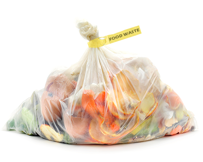 food waste in bin bags