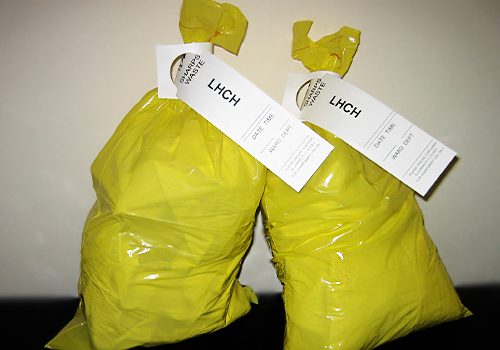 Clinical Waste/Contamination Tag Clinical waste with self-tie tag for identification