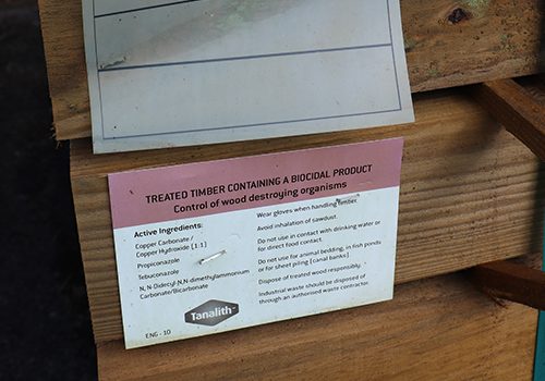 Timber Treatment Label Treat or non-treat label on timber